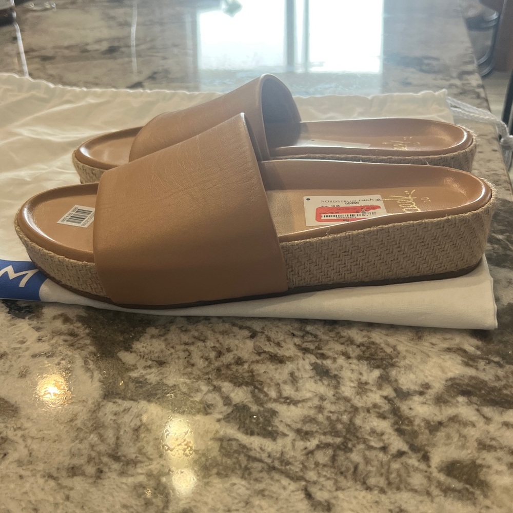 Beek Brown Leather Slide Sandals - Picture 7 of 8